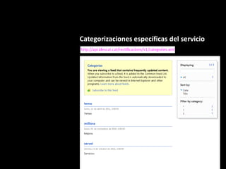 Categorizacionesespecíficas del servicio