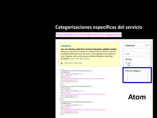 Categorizacionesespecíficas del servicioAtom