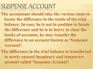 SUSPENSE ACCOUNT