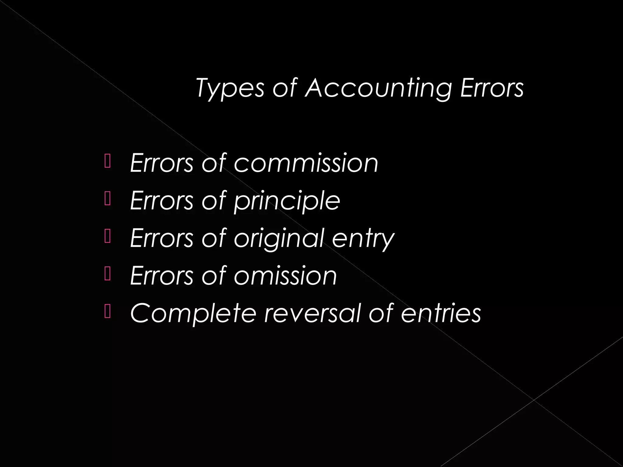 Rectification of errors in accounting | PPT
