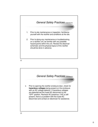 Rectifier Inspection Checklist Rectifier Operations & Maintenance - Don Olson - 2.4.2020