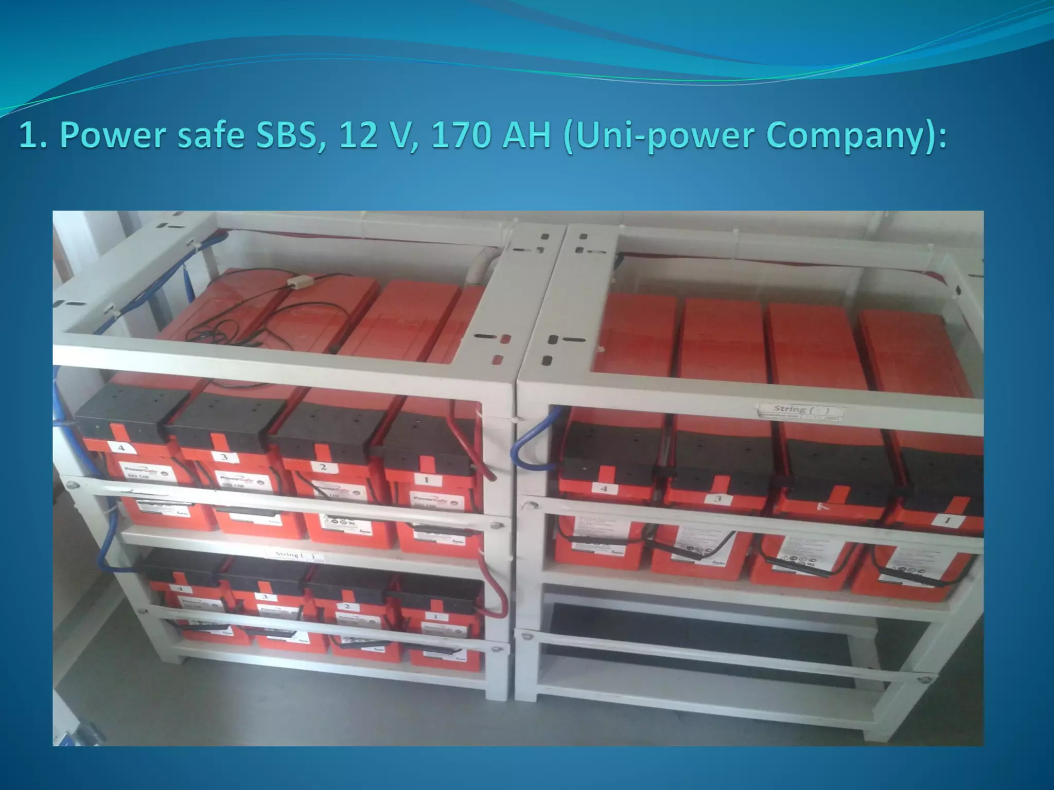 Rectifiers and Back up Batteries at Telecom Sites