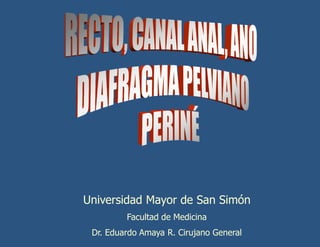 Universidad Mayor de San Simón
         Facultad de Medicina
 Dr. Eduardo Amaya R. Cirujano General
 
