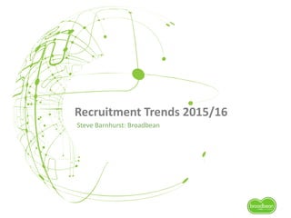 Recruitment Trends 2015/16
Steve Barnhurst: Broadbean
 