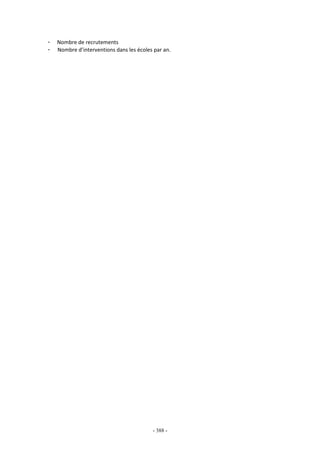 - 388 -
- Nombre de recrutements
- Nombre d’interventions dans les écoles par an.
 