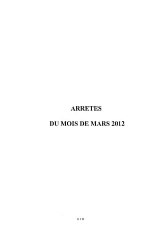 Recueil des actes administratifs mars 2012