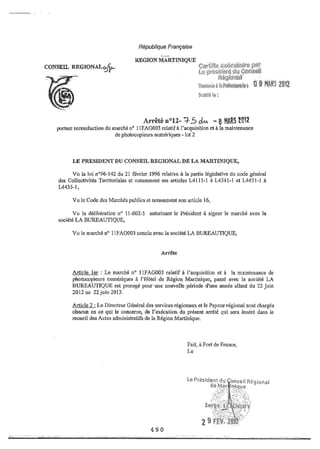 Recueil des actes administratifs mars 2012