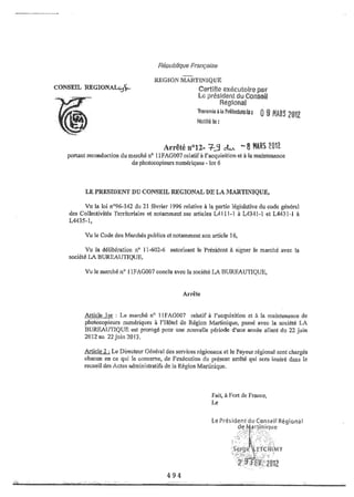 Recueil des actes administratifs mars 2012