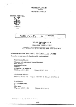 Recueil des actes administratifs mars 2012