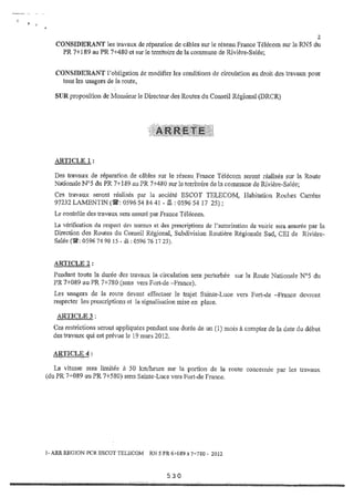 Recueil des actes administratifs mars 2012