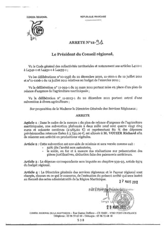 Recueil des actes administratifs mars 2012