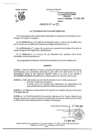 Recueil des actes administratifs mars 2012