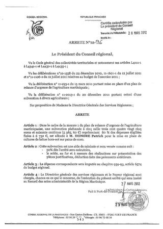 Recueil des actes administratifs mars 2012