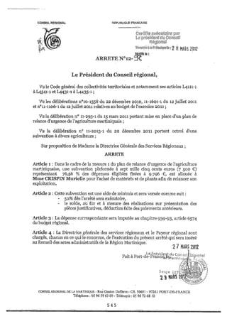 Recueil des actes administratifs mars 2012