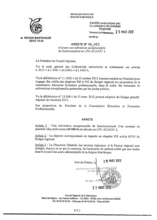 Recueil des actes administratifs mars 2012