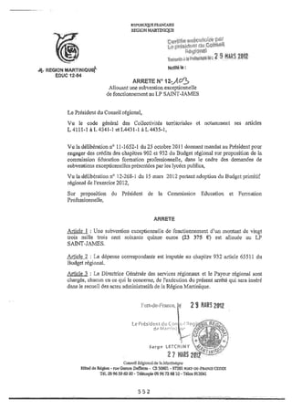 Recueil des actes administratifs mars 2012