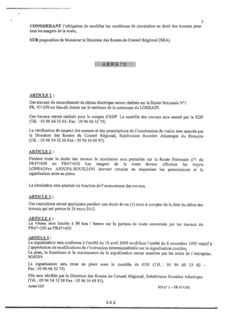 Recueil des actes administratifs mars 2012