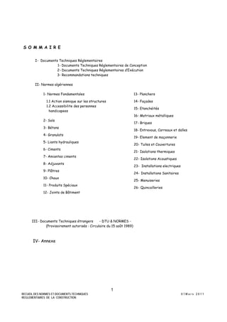 Recueil des normes et dtr 01 mars 2011 | PDF