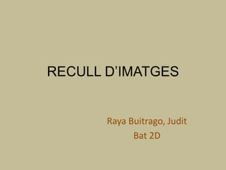 RECULL D’IMATGES


       Raya Buitrago, Judit
             Bat 2D
 