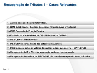 Recuperação de Tributos 1 – Casos Relevantes