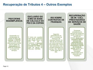 Recuperação de Tributos 4 – Outros Exemplos