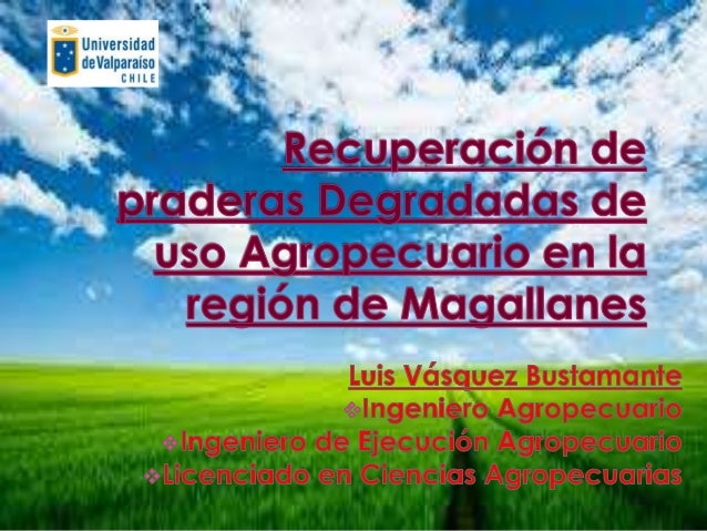 Recuperacion De Praderas Degradadas De Uso Agropecuario En La Region