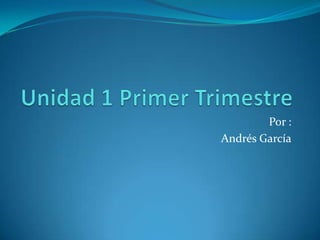 Unidad 1 Primer Trimestre Por : Andrés García 