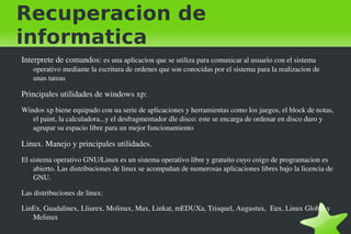 Un sistema operativo es un programa que se inicia al encender el ordenador, se encarga de gestionar los recursos del sistema (tanto de hadware como de software) y permite la comunicacion del usuario con el ordenador. 