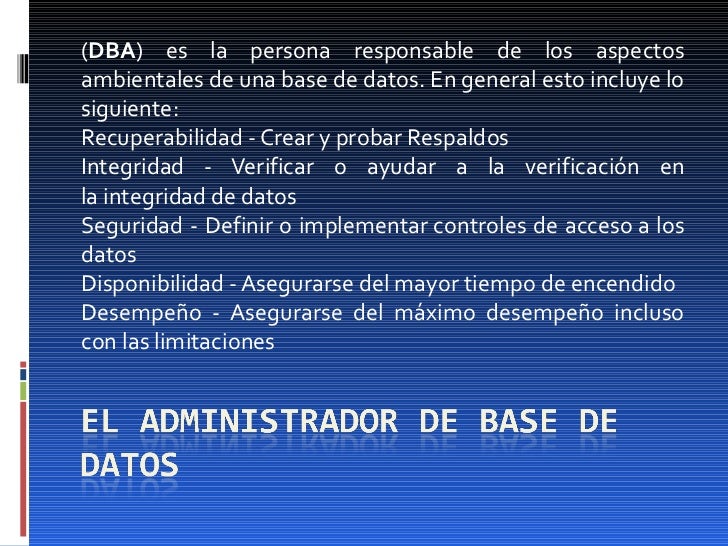 Recuperacion de la base de datos Recuperacion de la base de datos