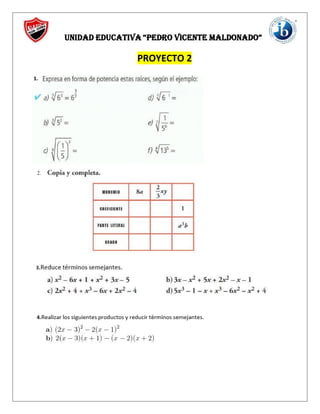.
UNIDAD EDUCATIVA “PEDRO VICENTE MALDONADO”
PROYECTO 2
1.
2.
 