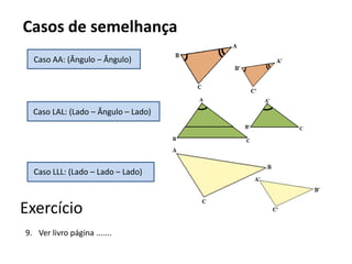 Figuras e polígonos semelhantesDois polígonos são semelhantes quando os ângulos correspondentes são congruentes e os lados correspondentes são proporcionais. E a razão entre seus perímetros é igual à razão entre dois lados correspondentes (ou homólogos).ExercícioAs pétalas da flor pentágono são congruentes e medem 3 cm aproximadamente. Ao ampliar a foto, as pétalas passaram a medir 5 cm. Calcule a razão de semelhança. O que você pode concluir em relação aos perímetros das duas flores?