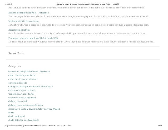 Disco Duro Formato Raw Recuperar Datos