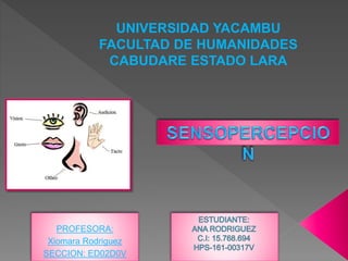 UNIVERSIDAD YACAMBU
FACULTAD DE HUMANIDADES
CABUDARE ESTADO LARA
PROFESORA:
Xiomara Rodriguez
SECCION: ED02D0V
 