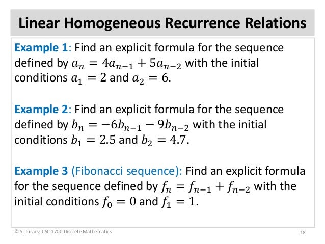 explain recurrence relation with example
