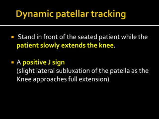 Terminal J Sign Recurrent dislocation of patella DR, MOHAMMED BASHEER | PPTX