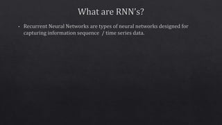 Recurrent neural networks (rnn) and long short term memory networks ...