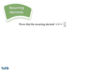 Recurring
Decimals
 