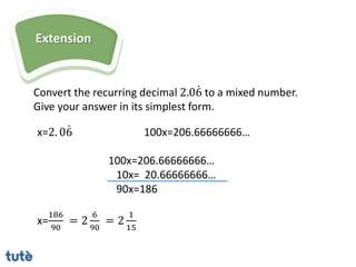 Recurring decimals | PPTX