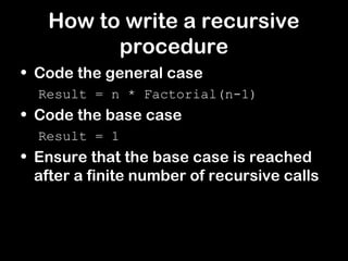 Recursion | PPT | Programming Languages | Computing