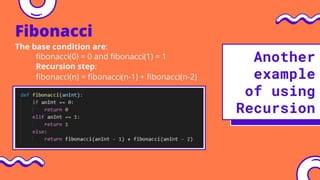 Recursion in Python | PPT image.