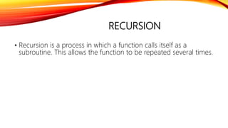 Recursion in data structure | PPTX