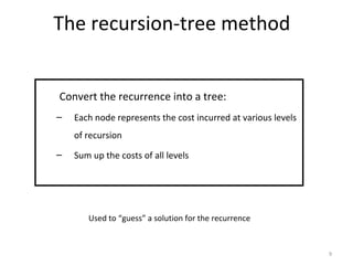 Recursion tree method | PPT | Programming Languages | Computing