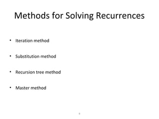 Recursion tree method | PPT