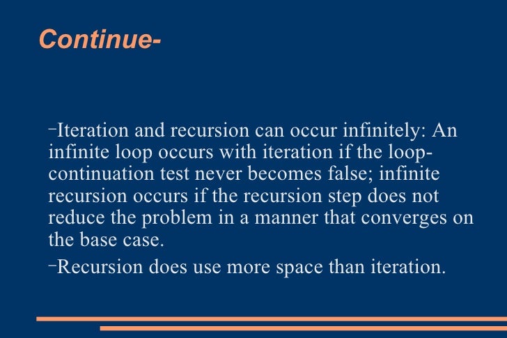 Recursion and looping