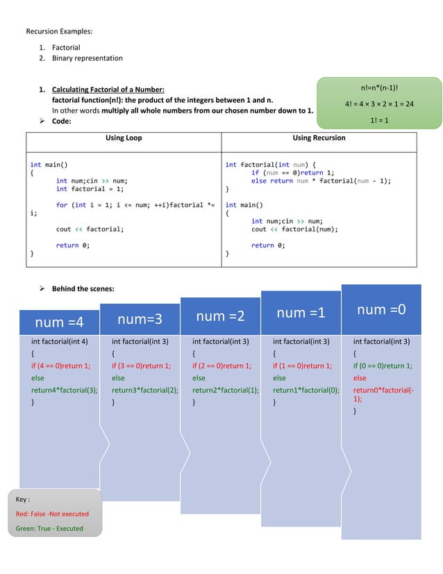 Recursion examples | PDF