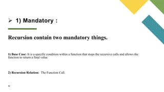 Recursion in Data Structure | PPTX