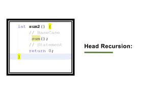 Recursion in Data Structure | PPTX