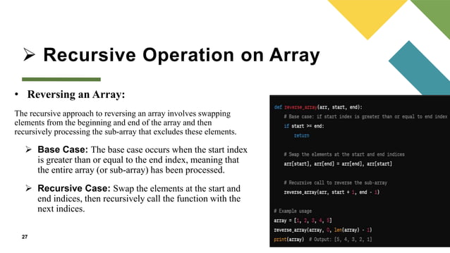 Recursion in Data Structure | PPTX
