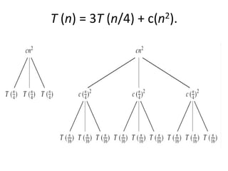 T (n) = 3T (n/4) + c(n2).
 
