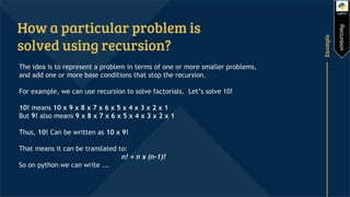 Recursion with python | PPT